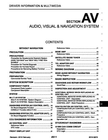 15 Infiniti Qx70 Fx Audio Visual System Section Av Pdf 377 Pages